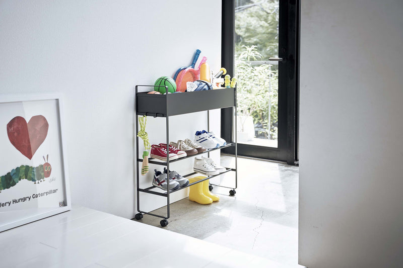 Rolling Entry Storage Shelf Black