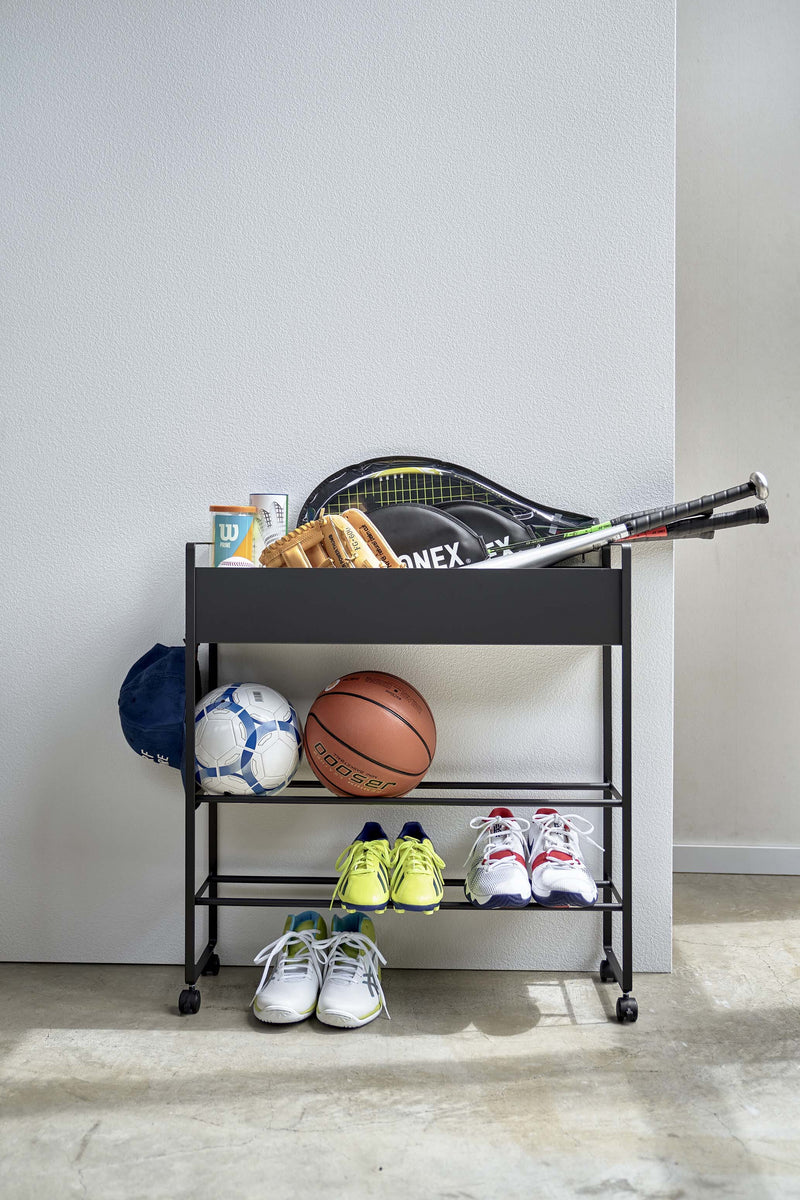 Rolling Entry Storage Shelf Black