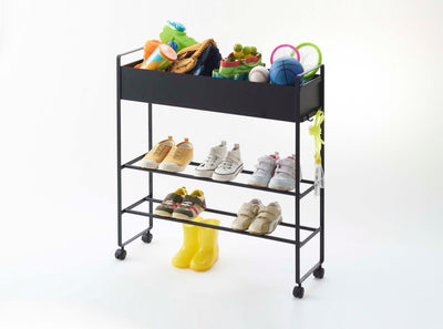 Rolling Entry Storage Shelf Black