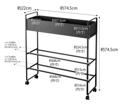 Rolling Entry Storage Shelf Black