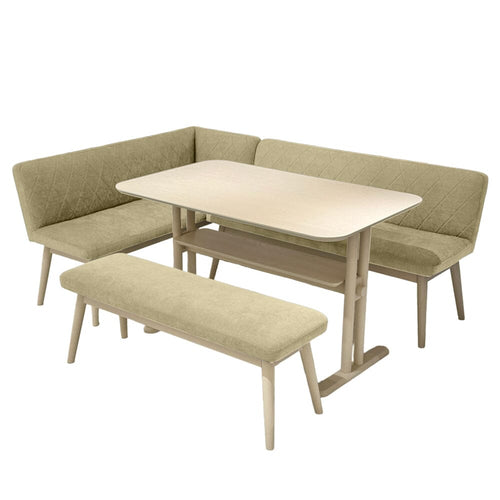 Pioni Bench Light Beige X White (W1150× D380 × H440)