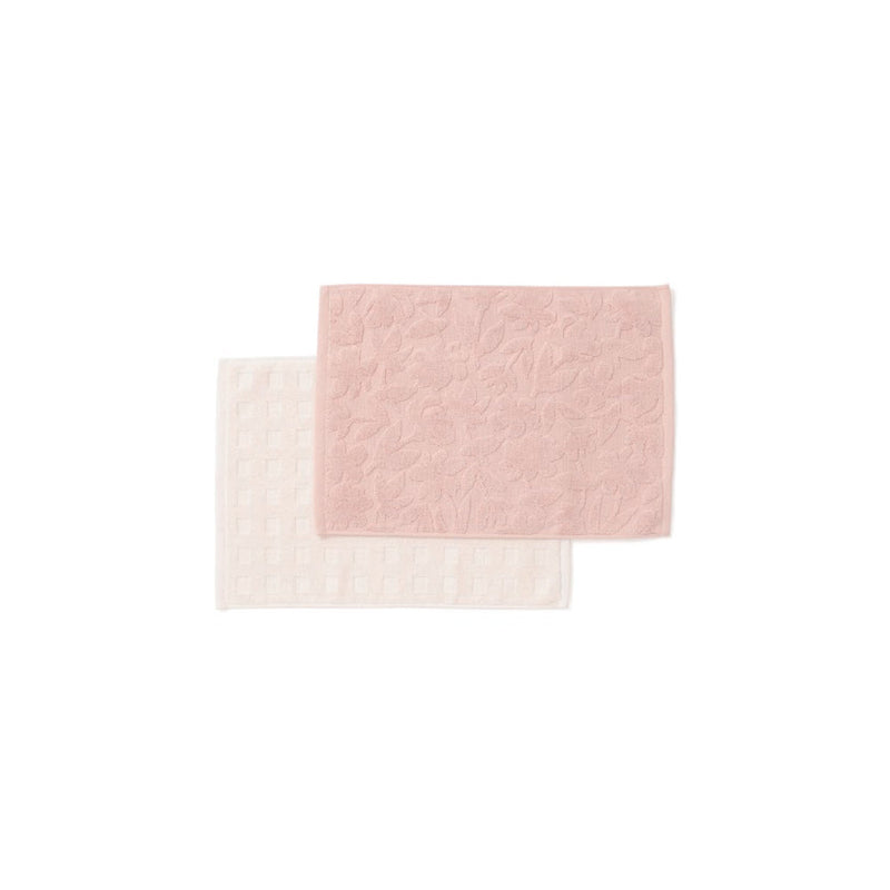 Vale Set Towel Mat Flower Pink