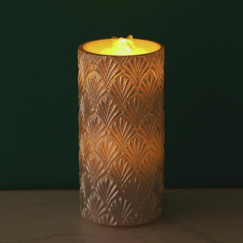 Led Water Candle Pattern Silver