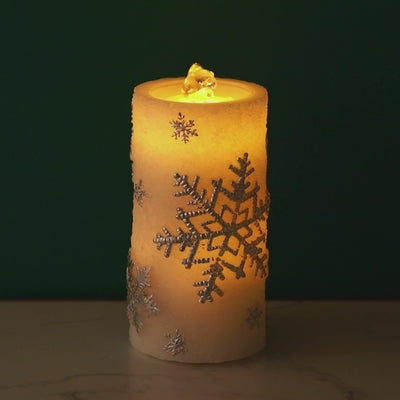 Led Water Candle Snow Silver