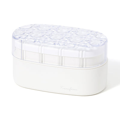 Jewel Lunch Box Round  White