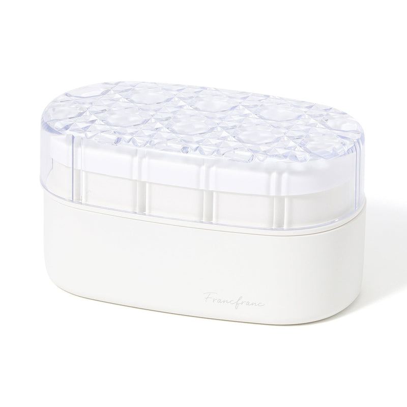 Jewel Lunch Box Round  White