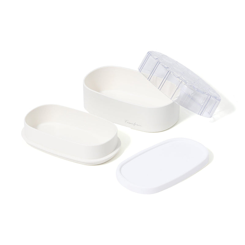 Jewel Lunch Box Round  White