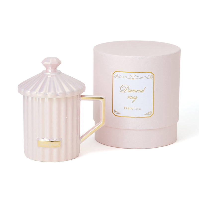 DIAMOND WITH LID MUG PINK