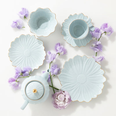 Flower Motif Bowl  Blue