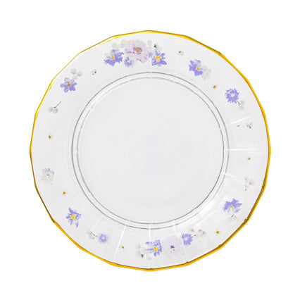 FLOWER FRILL GLASS PLATE PURPLE