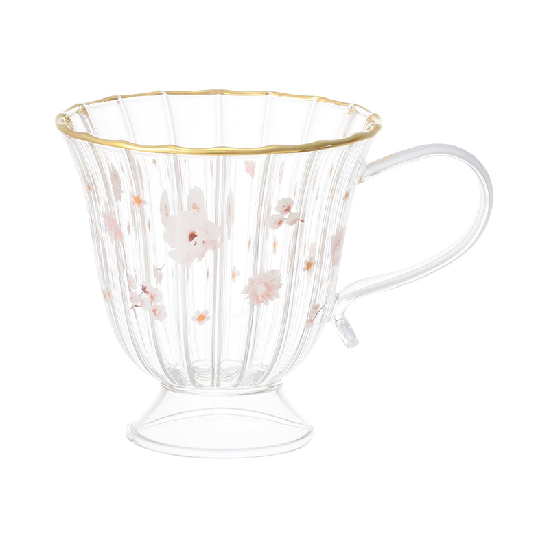 FLOWER FRILL GLASS MUG WHITE