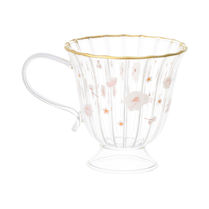 FLOWER FRILL GLASS MUG WHITE