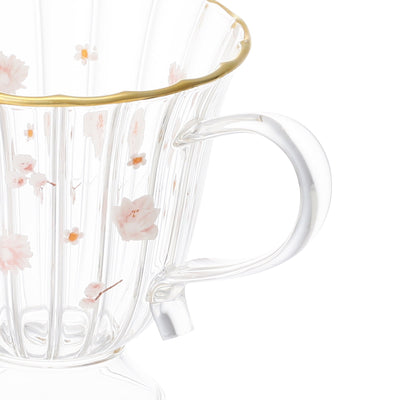 FLOWER FRILL GLASS MUG WHITE