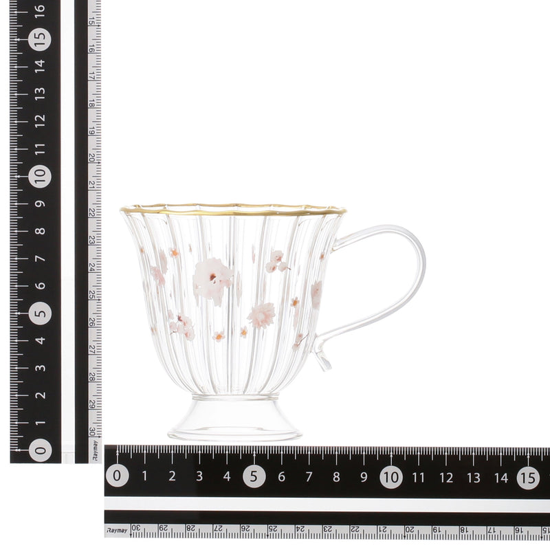 FLOWER FRILL GLASS MUG WHITE