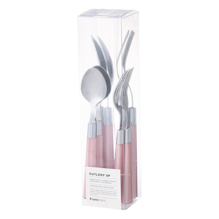 CONNIE CUTLERY 8P LAYERED PINK