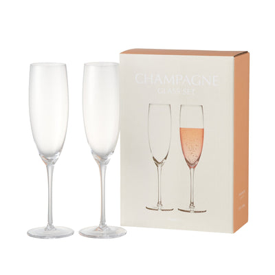 CLEAR CHAMPAGNE GLASS 2P