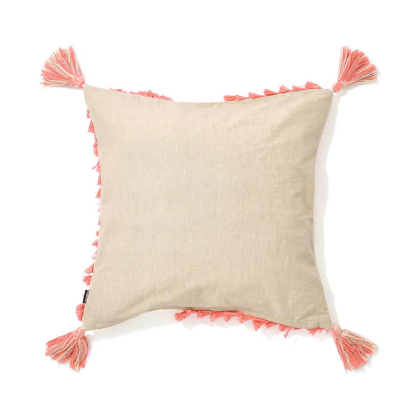 GEOMETRIC TUFT CUSHION COVER 450 X 450 NATURAL X ORANGE