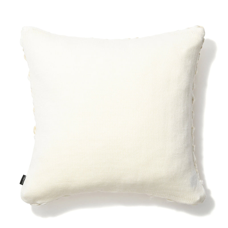 KNIT MOHAIR LIKE CUSHION COVER 450 x 450 WHITE x IVORY