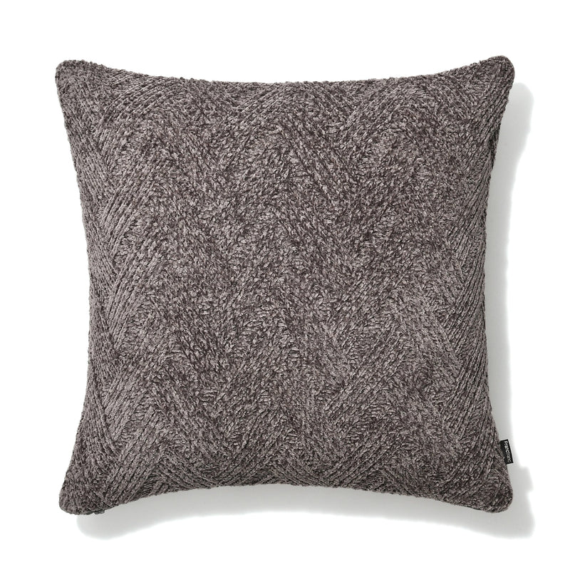 KNIT CHENILLE CUSHION COVER 450 x 450 DARK GRAY