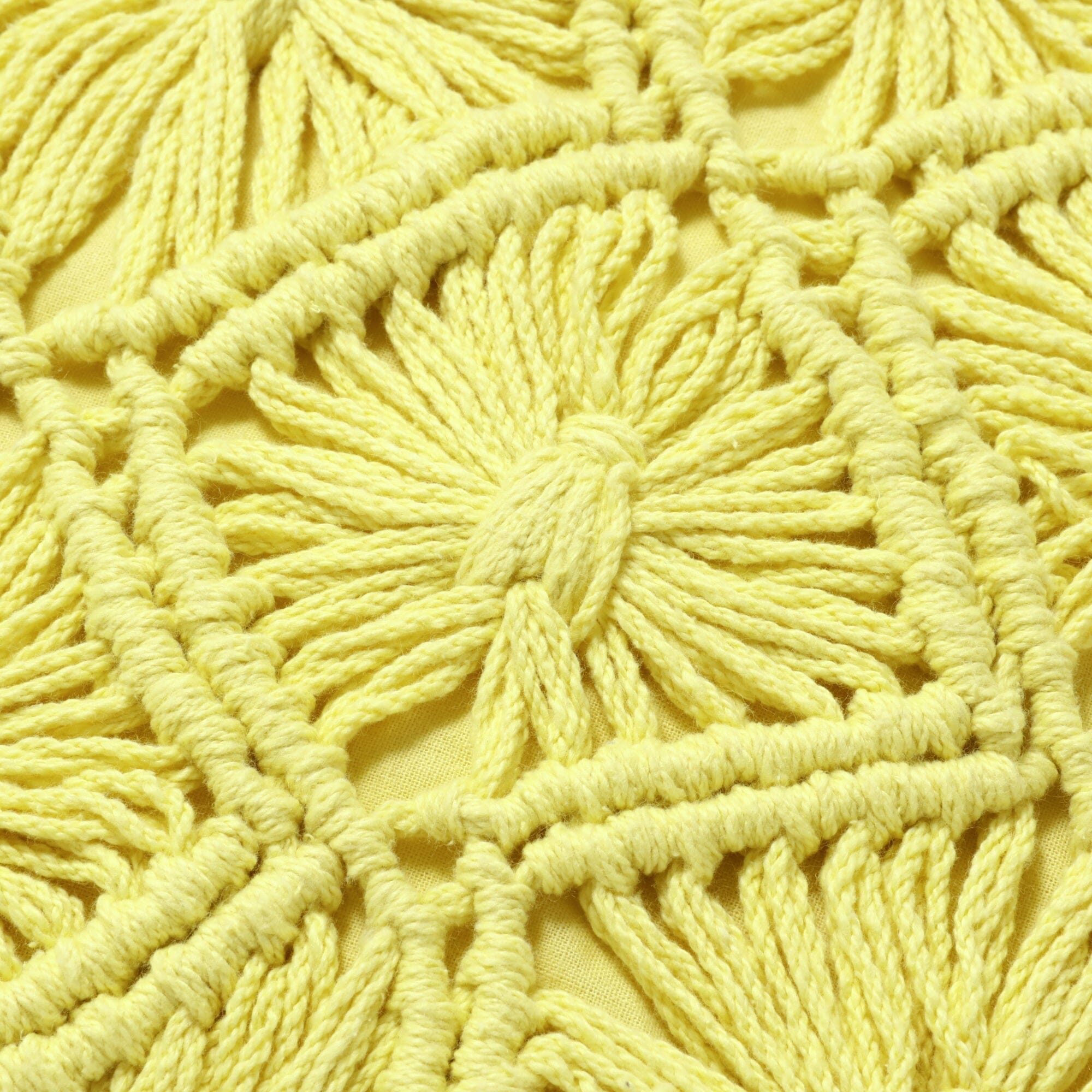 Macrame Cushion Cover 450 X 450 Light Yellow