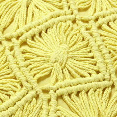 Macrame Cushion Cover 450 X 450 Light Yellow