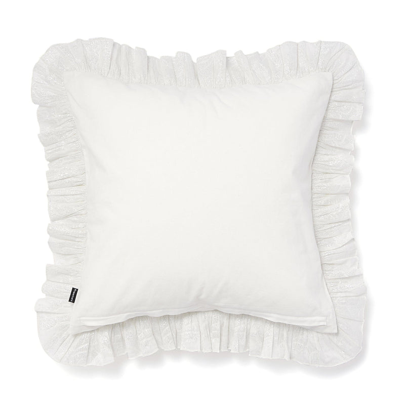 Jacquard Heart Cushion Cover 450 X 450 White X Silver