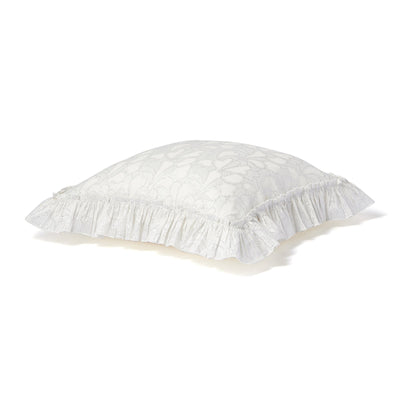 Jacquard Heart Cushion Cover 450 X 450 White X Silver
