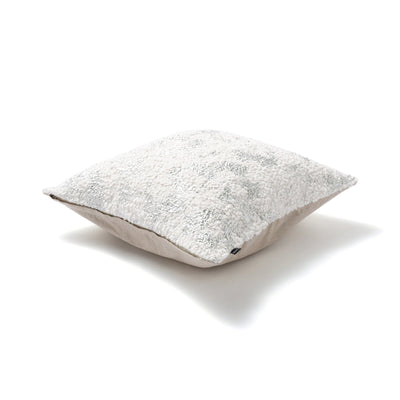 Slub Metallic Print Cushion Cover 450 X 450 White X Silver