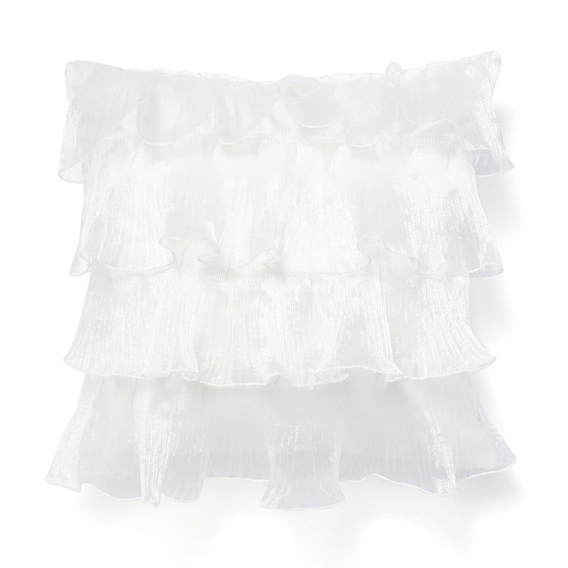 Organdy Frill Cushion Cover 450 X 450 White