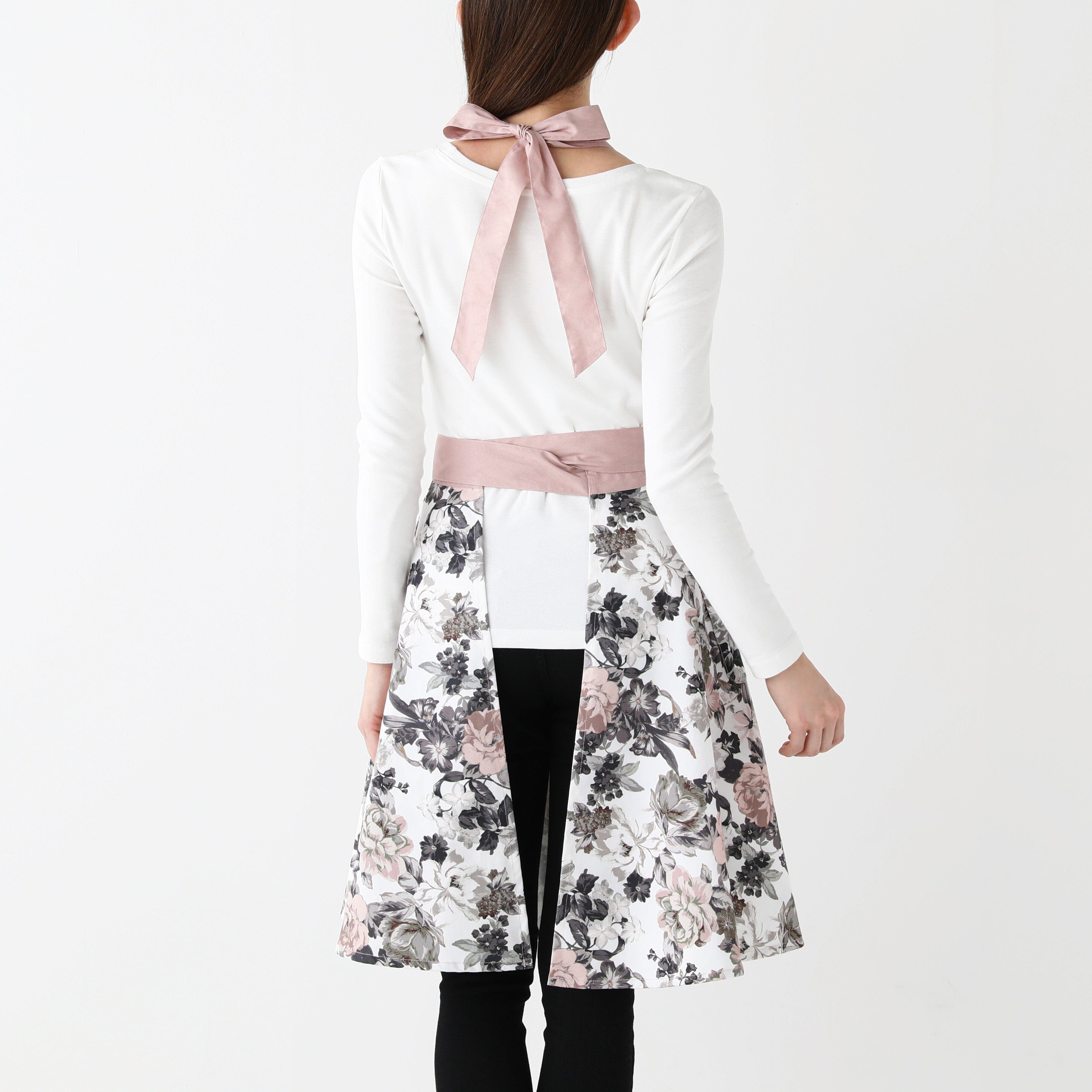 Dusty Flower Full Apron  Pink