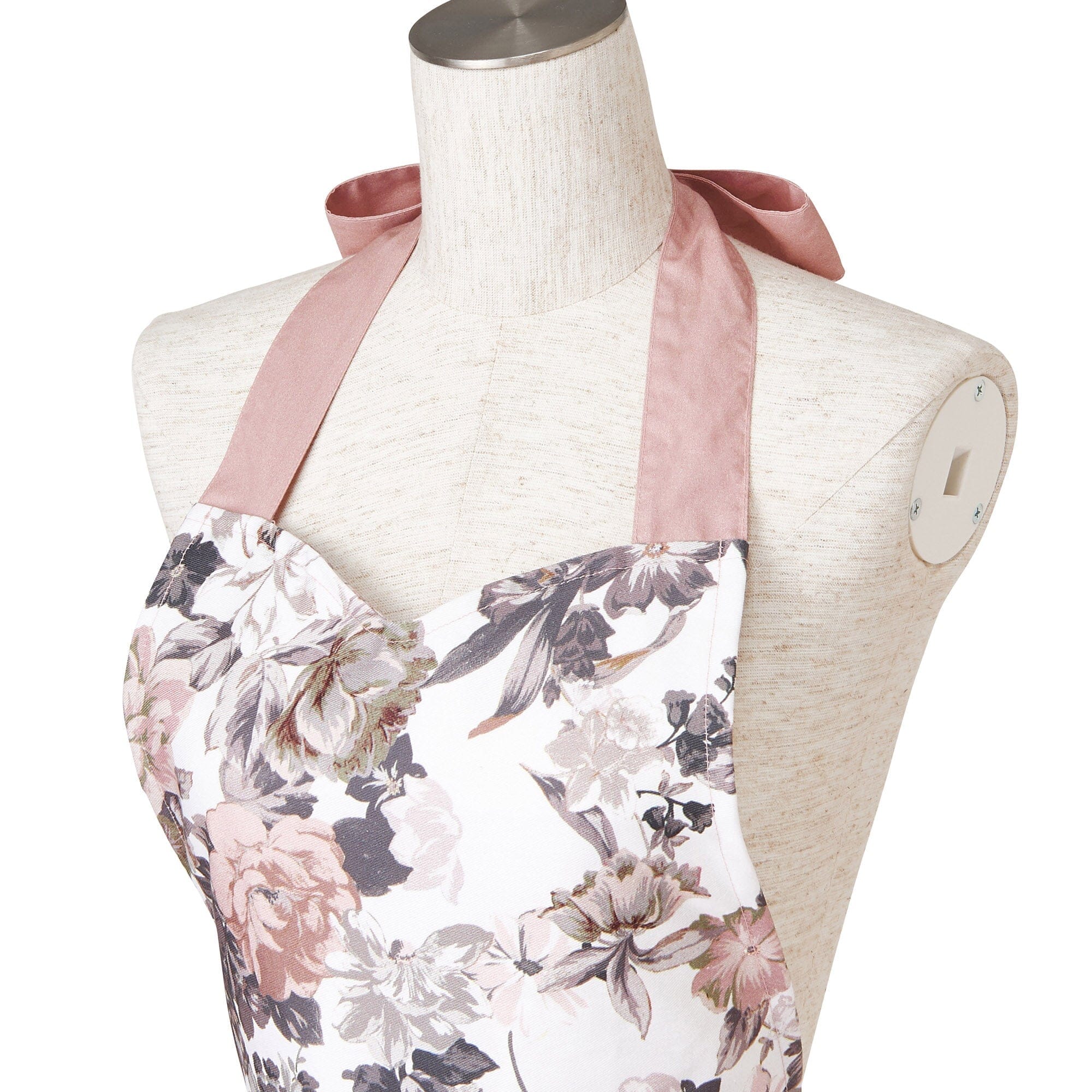 Dusty Flower Full Apron  Pink