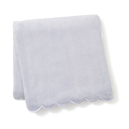 MICROFIBER BATH TOWEL SCALLOP LIGHT BLUE