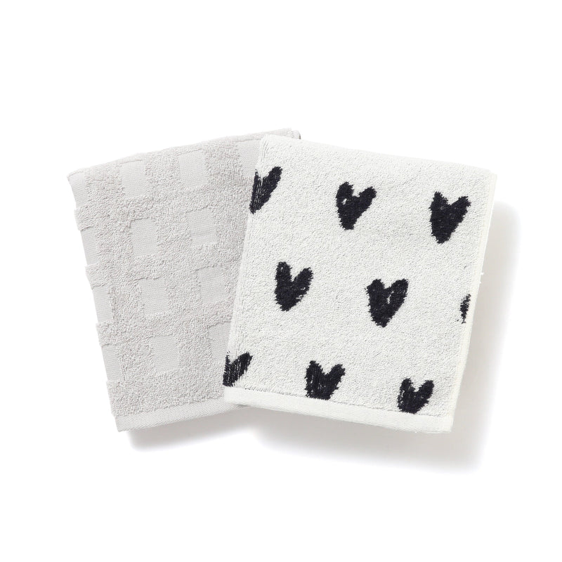 22SS VALE FACE TOWEL HEART WHITE