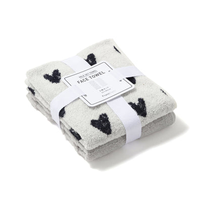 22AW Vale Face Towel HEART WHITE