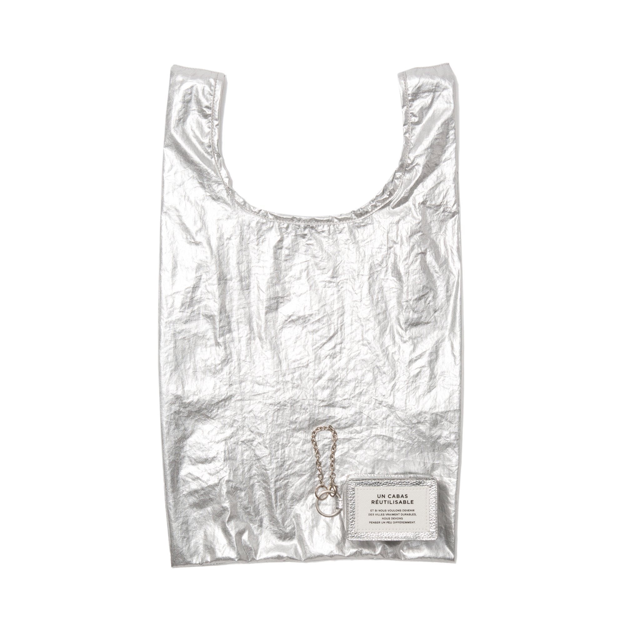 BAGCHARM ECOBAG TYPO SILVER