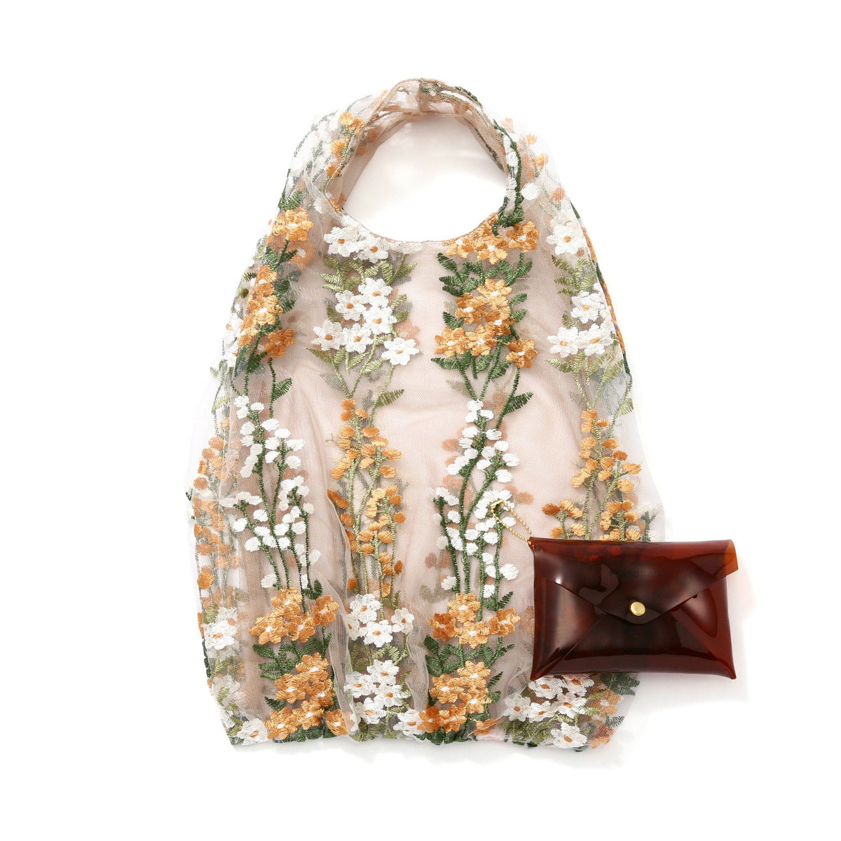 TULLE BAG YELLOW X BROWN