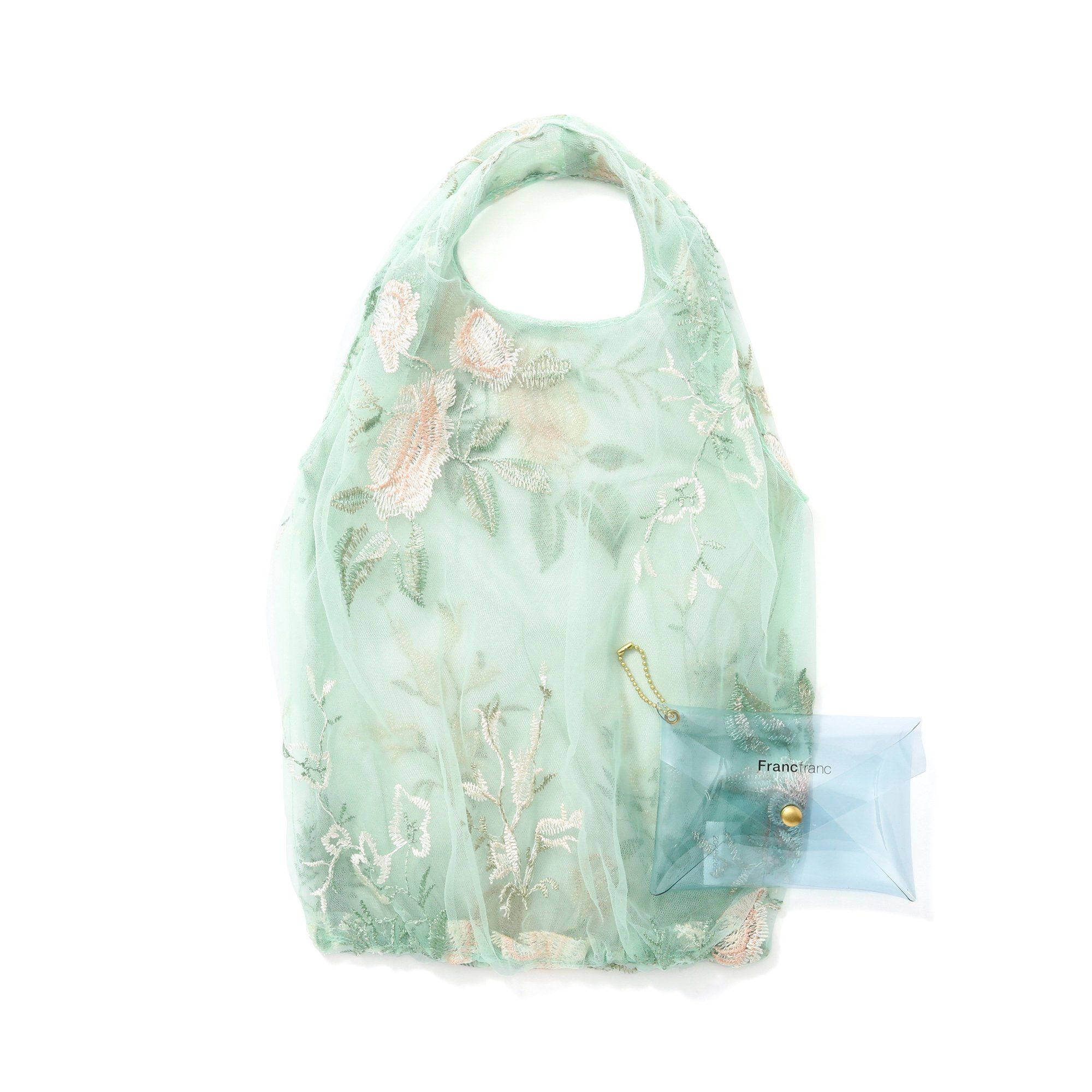 TULLE bag LIGHT ORANGE x LIGHT GREEN