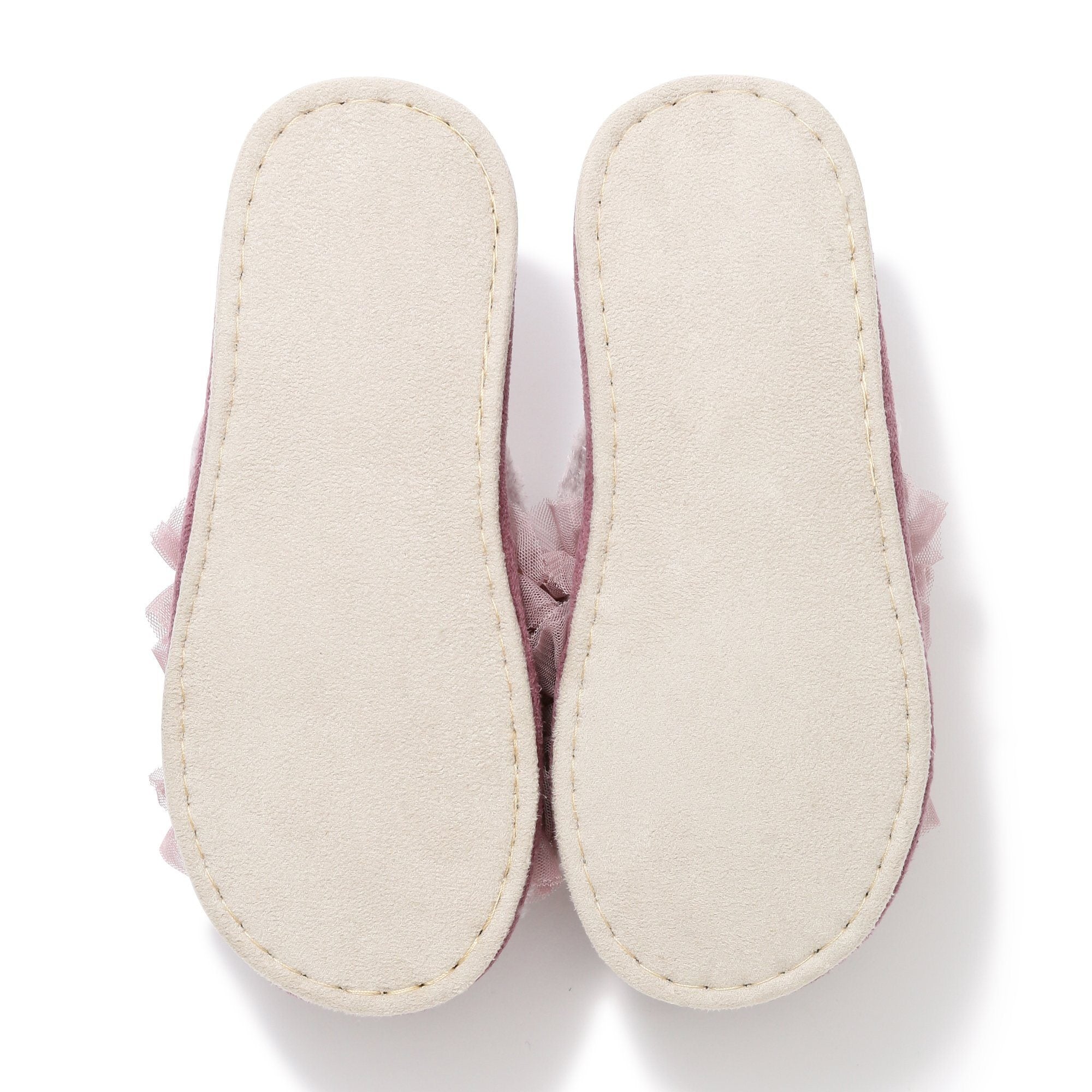 MOIST KNIT FRILL ROOM SHOES PINK