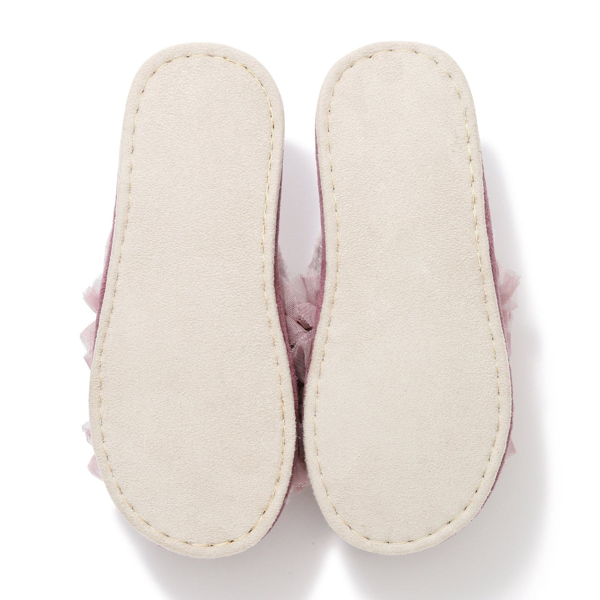 MOIST KNIT FRILL ROOM SHOES PINK