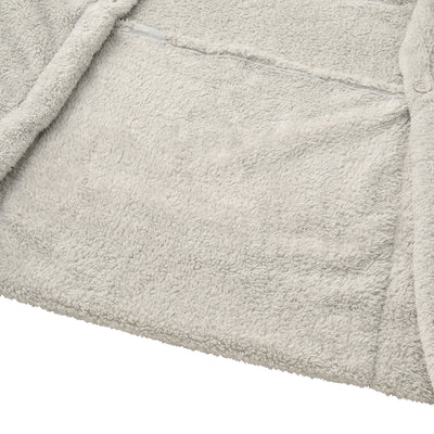 WARM FLEECE LONG BLANKET ROBE GRAY