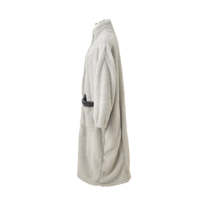 WARM FLEECE BLANKET ROBE GRAY