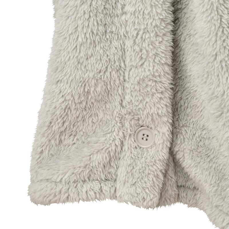 WARM FLEECE BLANKET ROBE GRAY