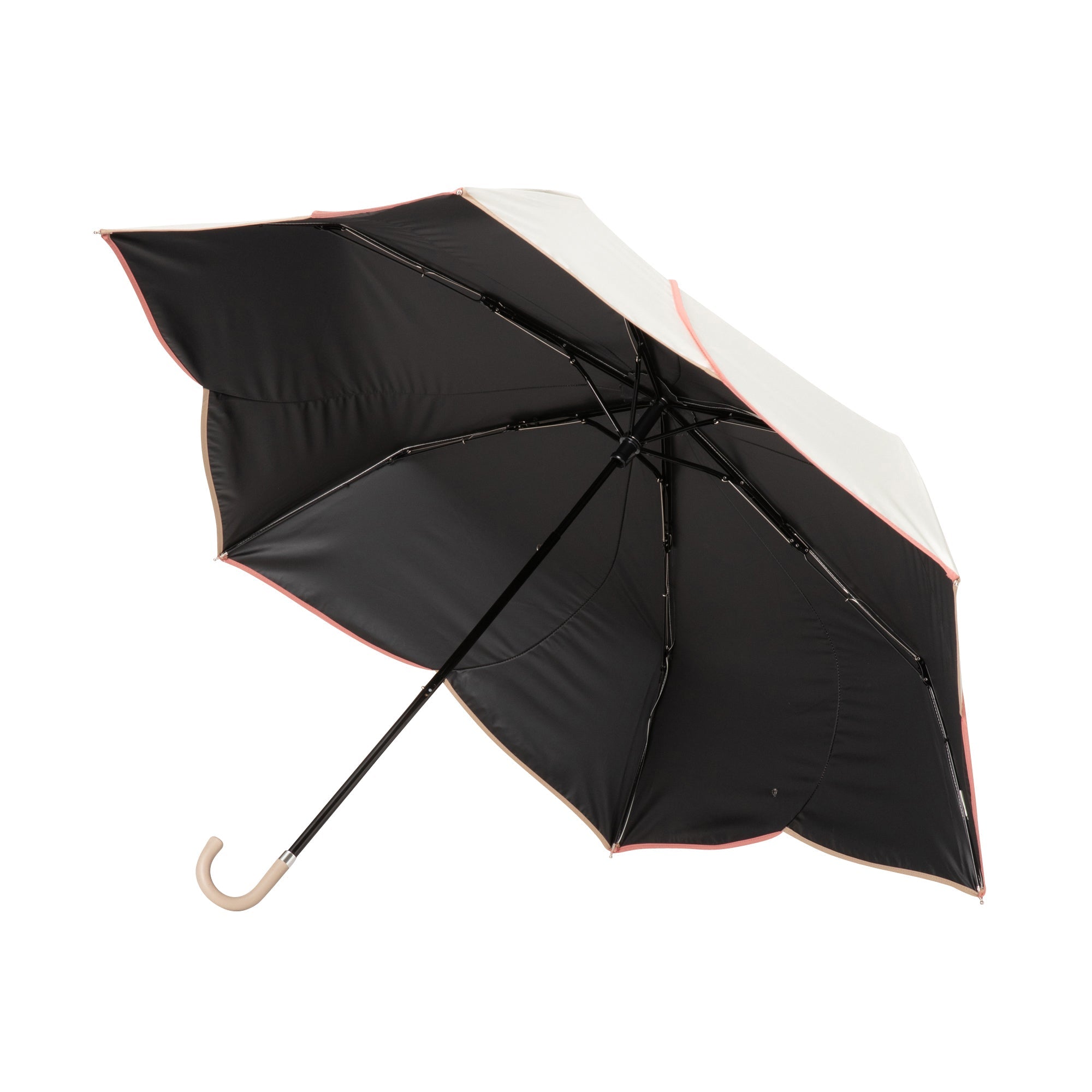 BICOLOR PIPING PARASOL MINI UMBRELLA WHITE