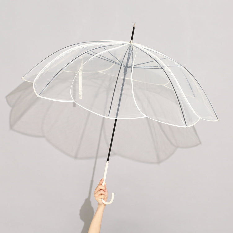 CLEAR UMBRELLA COLOR PIPING 58 WHITE