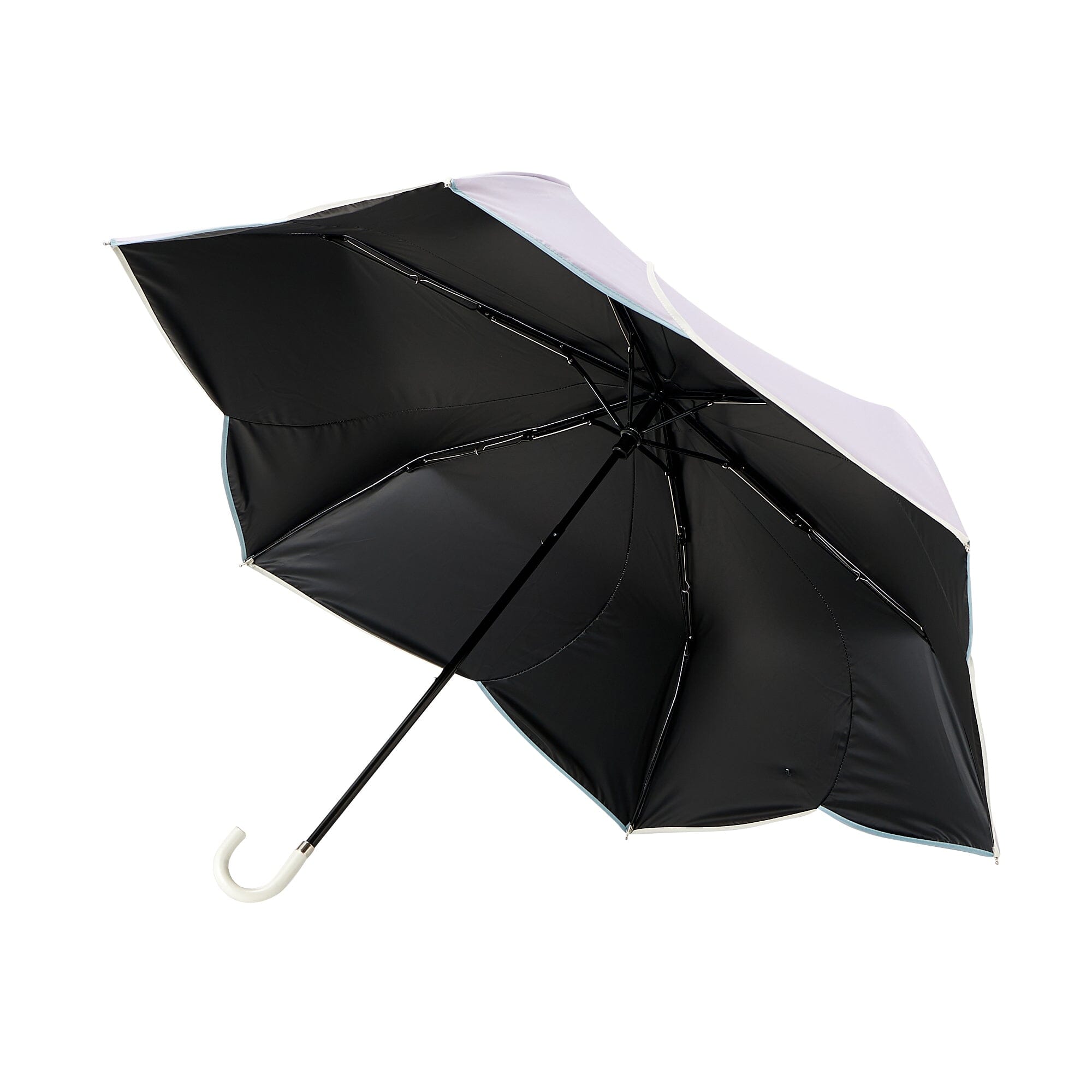 Bicolor Piping Compact Parasol Umbrella 47Cm Purple