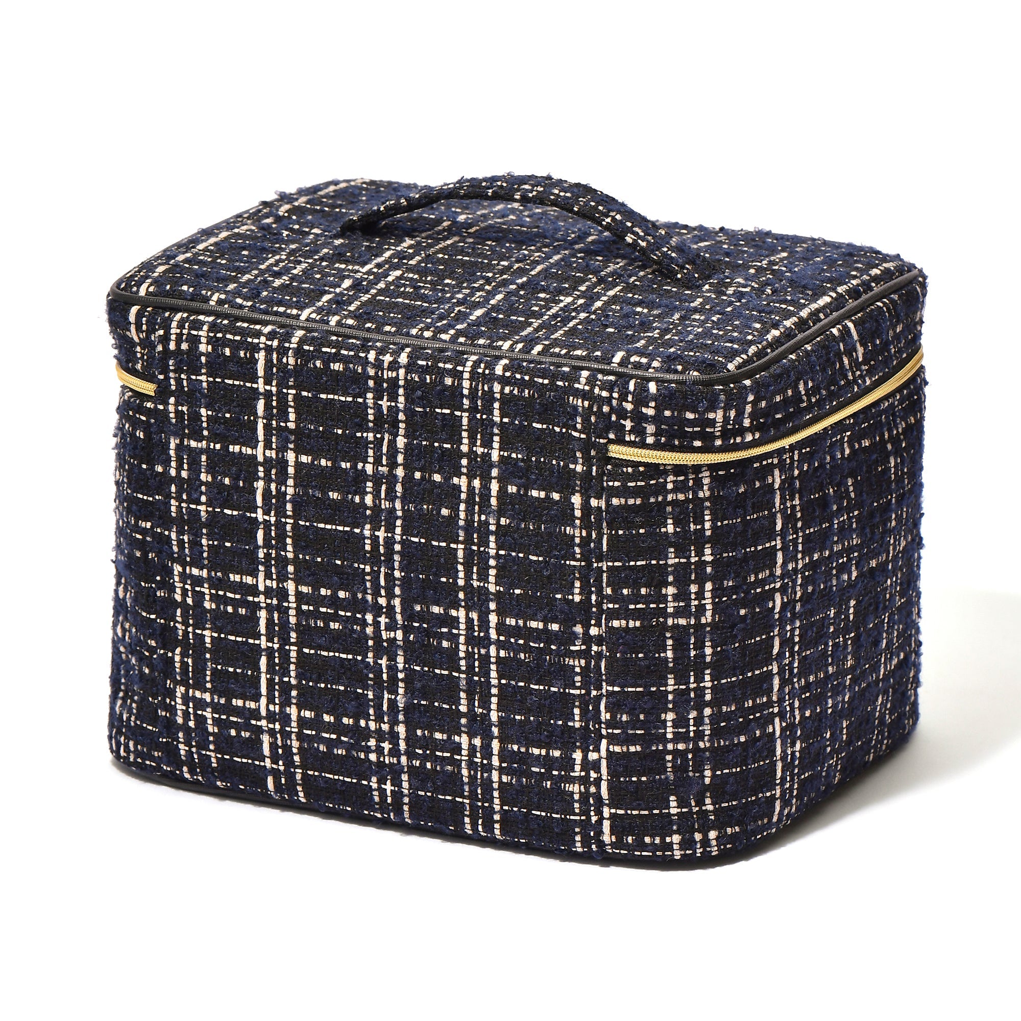 TWEED VANITY POUCH LARGE BLACK