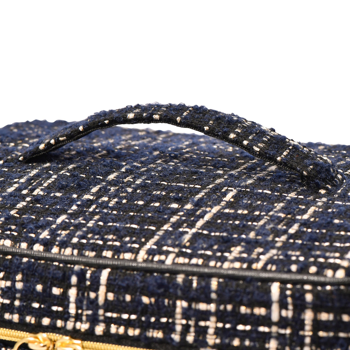 TWEED VANITY POUCH LARGE BLACK
