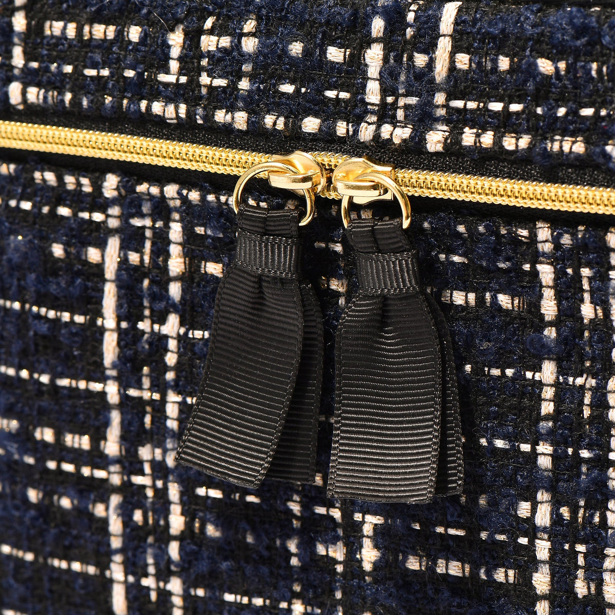 TWEED VANITY POUCH LARGE BLACK