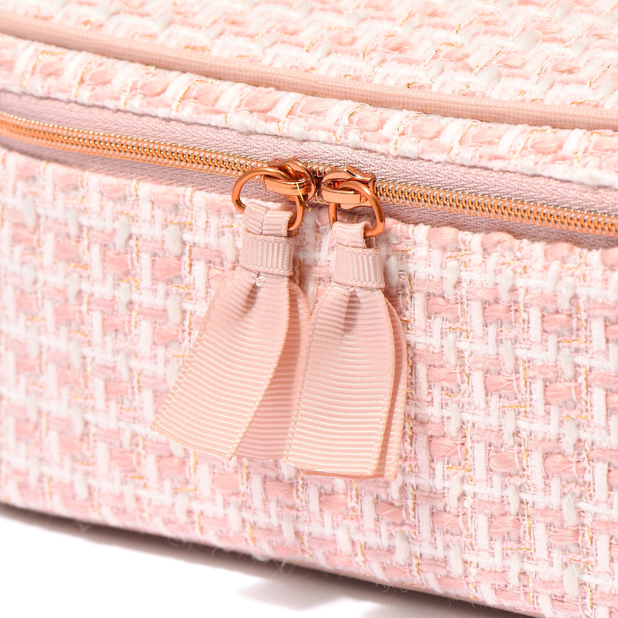 TWEED VANITY POUCH SMALL PINK