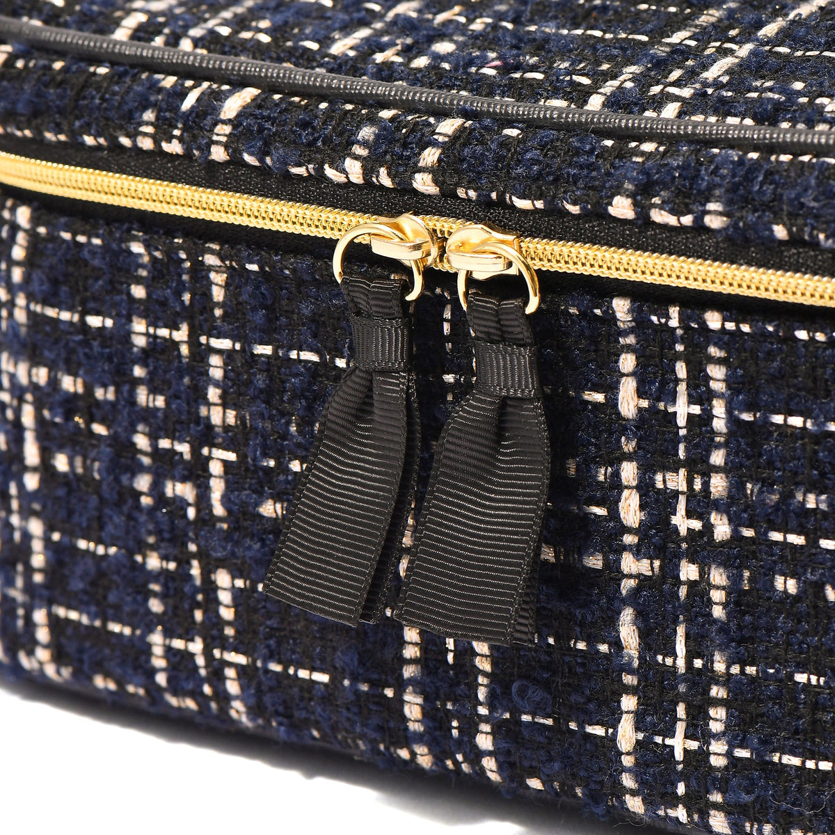 TWEED VANITY POUCH SMALL BLACK